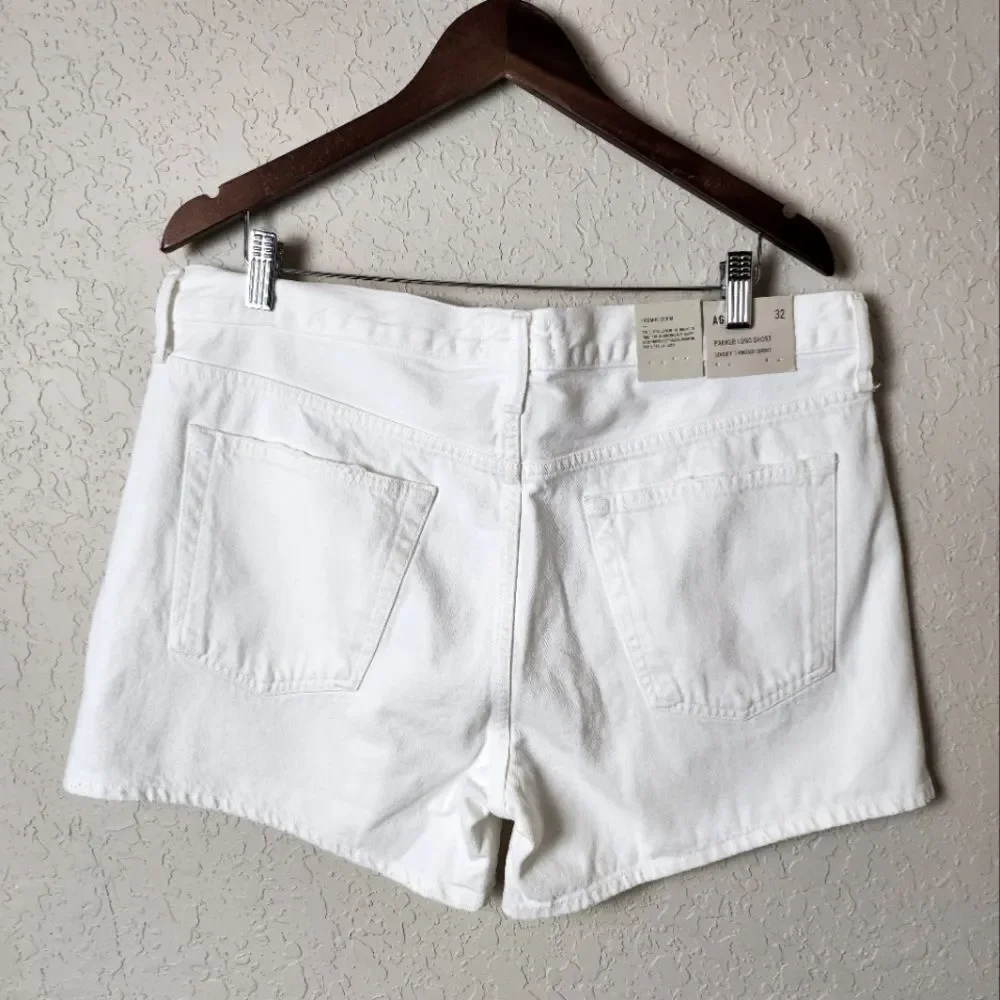 Agolde Parker Long Short Loose Fit Vintage Short Denim Jeans Dough Size 32